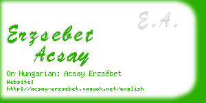 erzsebet acsay business card