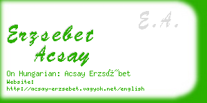 erzsebet acsay business card